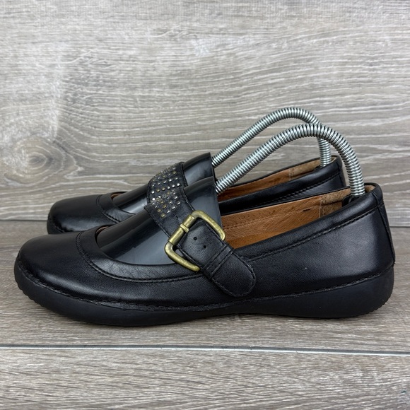 Vionic 354Goleta Women’s Sz 7.5 Black Leather Buckle Strap Mary Jane Loafers - Picture 3 of 12